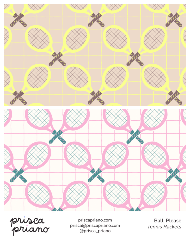 tennis rackets pattern design