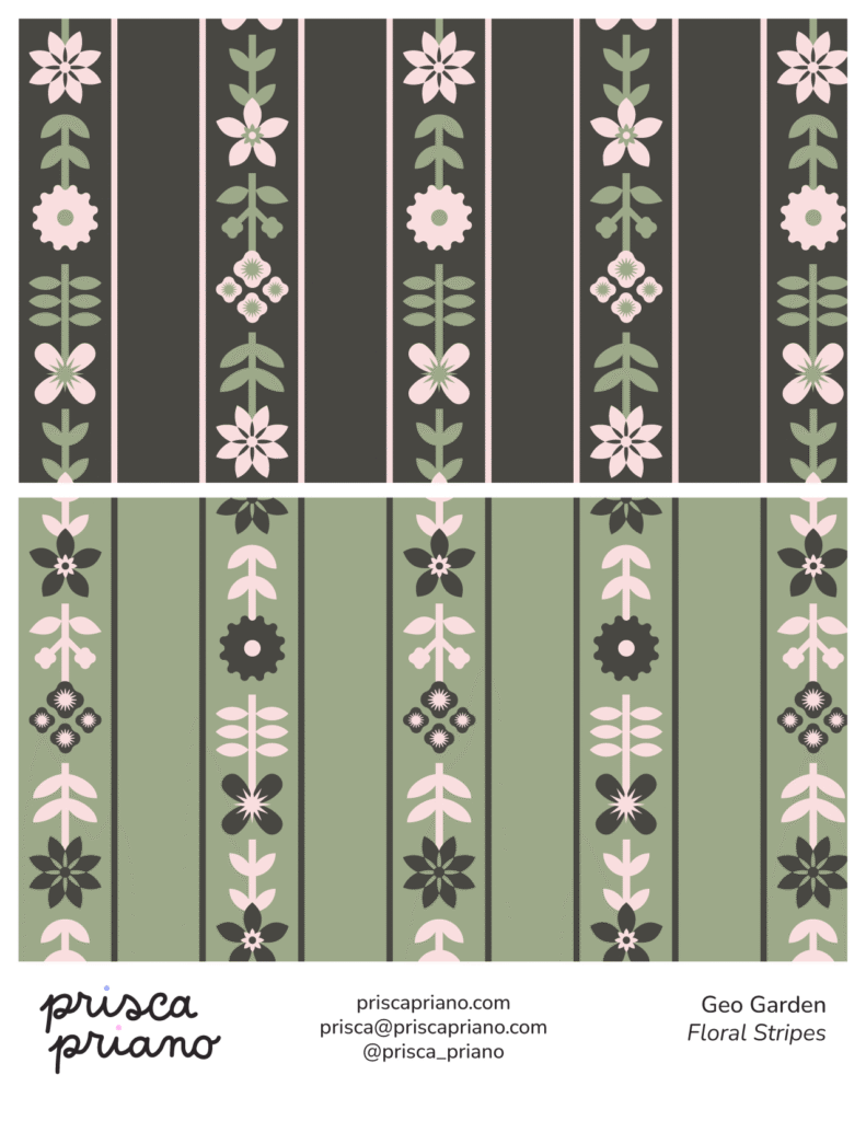 scandi floral stripes