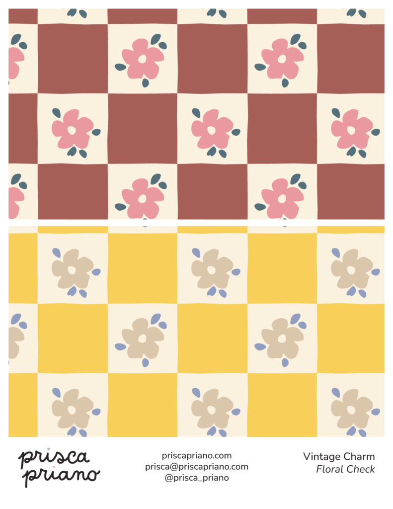retro floral pattern designs kids