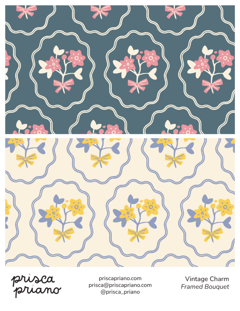 retro floral pattern prints